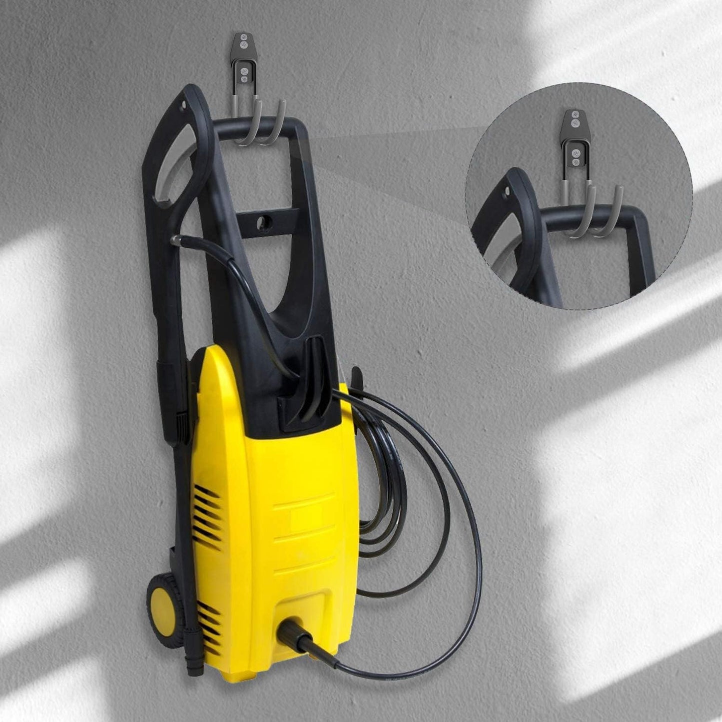 3-H Garden Hose Holder Wall Mount 4 Pack,Solid Steel Hose Hanger,Water Hose Holders for Outside,Perfect for Hanging Outdoor Air Hose,Ropes,Pipes,Garden Tools,Ladders,Bikes,Bulk Items(Gray)