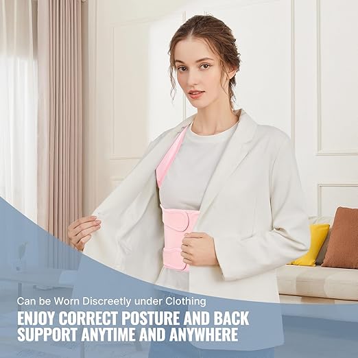 Fit Geno Back Brace Posture Corrector for Women: Shoulder Straightener Adjustable Full Back Support Upper and Lower Back Pain Relief - Scoliosis Hunchback Hump Thoracic Spine Corrector Large