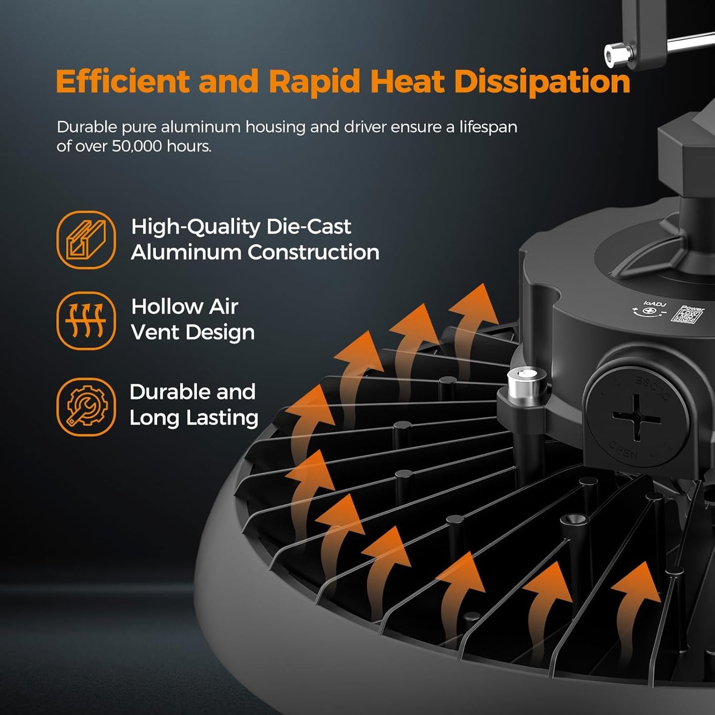 AIKVSXER LED High Bay Lights 180W UFO Shop Lights 32400LM 6000K Commercial Bay Lighting FixtureIP65 5ft Cable Plug & Play for Warehouse Factory Garage Workshop Barn 1 Pack