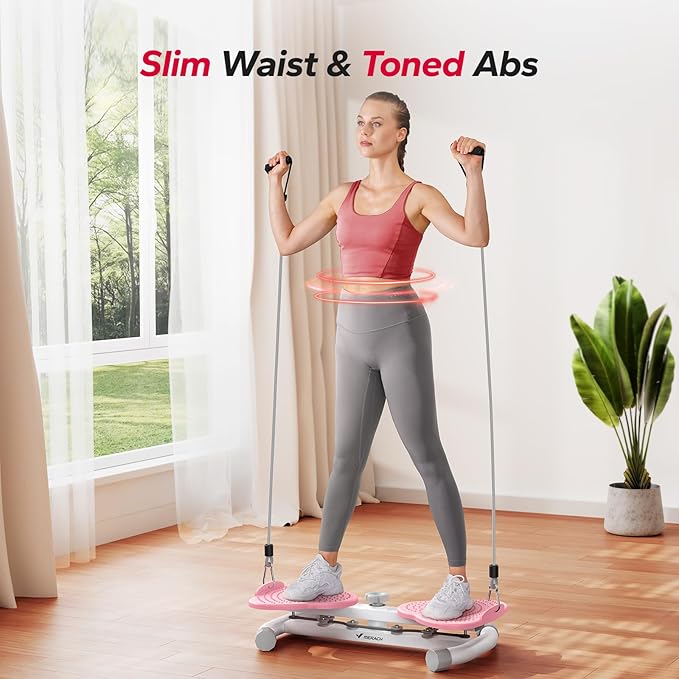 MERACH Waist Twister, Ab Machine with 300 lbs Weight Capacity, Abs Workout for Slim Waist and Core Ab Exercise, Noiseless Home Gym Exercise Equipment for Women Men