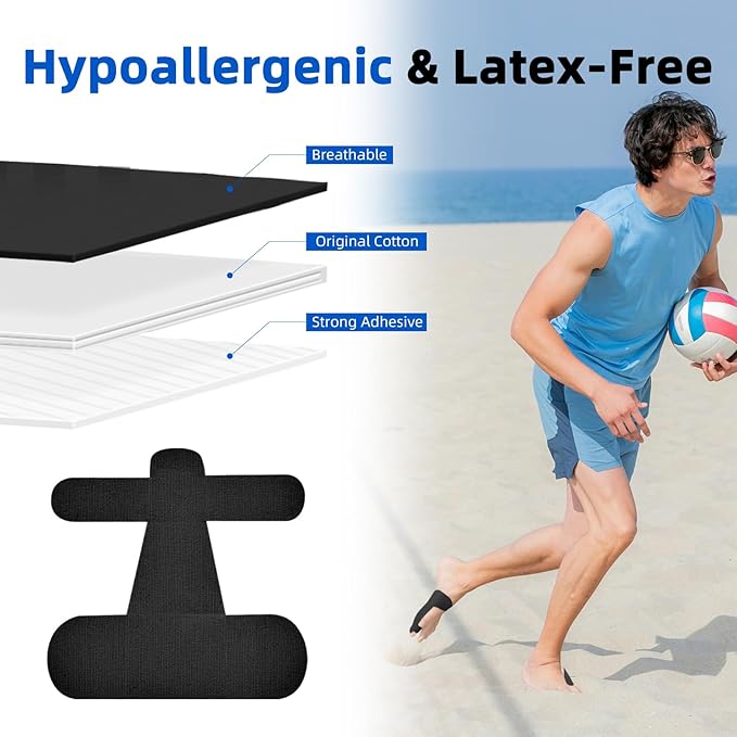 IEADEN Precut Kinesiology Tape for Bunion, 40 Pcs, Bunion Corrector & Relief, Big Toe Support and Pain Relief, Breathable Hypoallergenic Latex-Free Tape (Black)