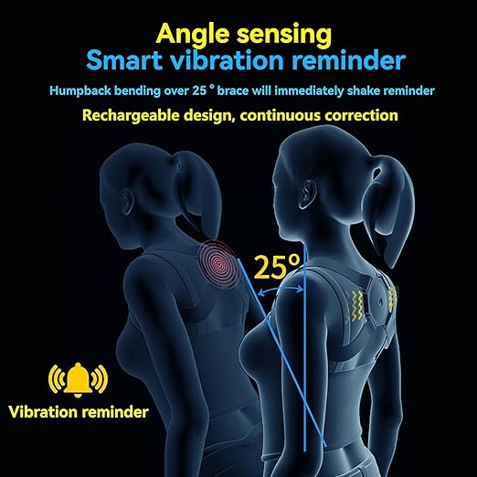 Smart Posture Corrector - Adjustable Upper Back Brace with Vibration Intelligent Posture Reminder, Posture Trainer for Kids, Help to Keep Right Posture (P2000)