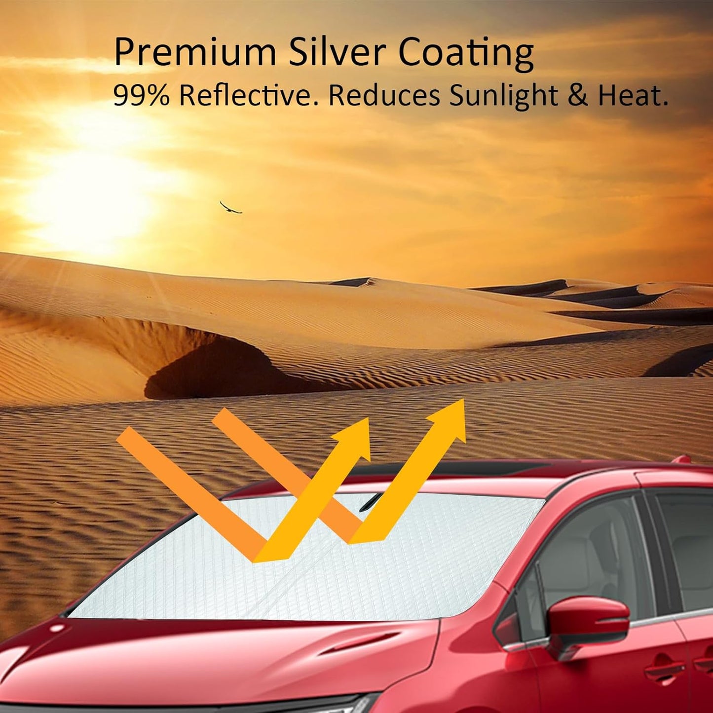 Car Windshield Sun Shade 5 Layers Thick for 2020-2024 2025 Toyota Highlander SUV (L LE XLE Limited Platinum) - Front Window Sunshade Sun Visor Accessories - Protector Vehicle Reflect UV Sun and Heat