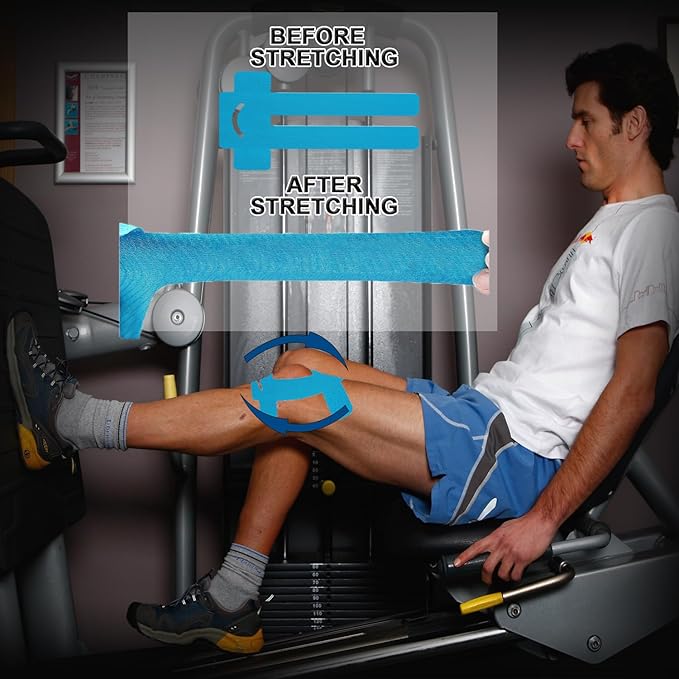 Kinesiology Tape for Knees, 8 Count Precut Kinesiology Tape,Original Cotton Waterproof & Breathable, Latex Free Elastic Kinesiology Athletic Tape for Knee Support and Muscle Pain Relief-4colors