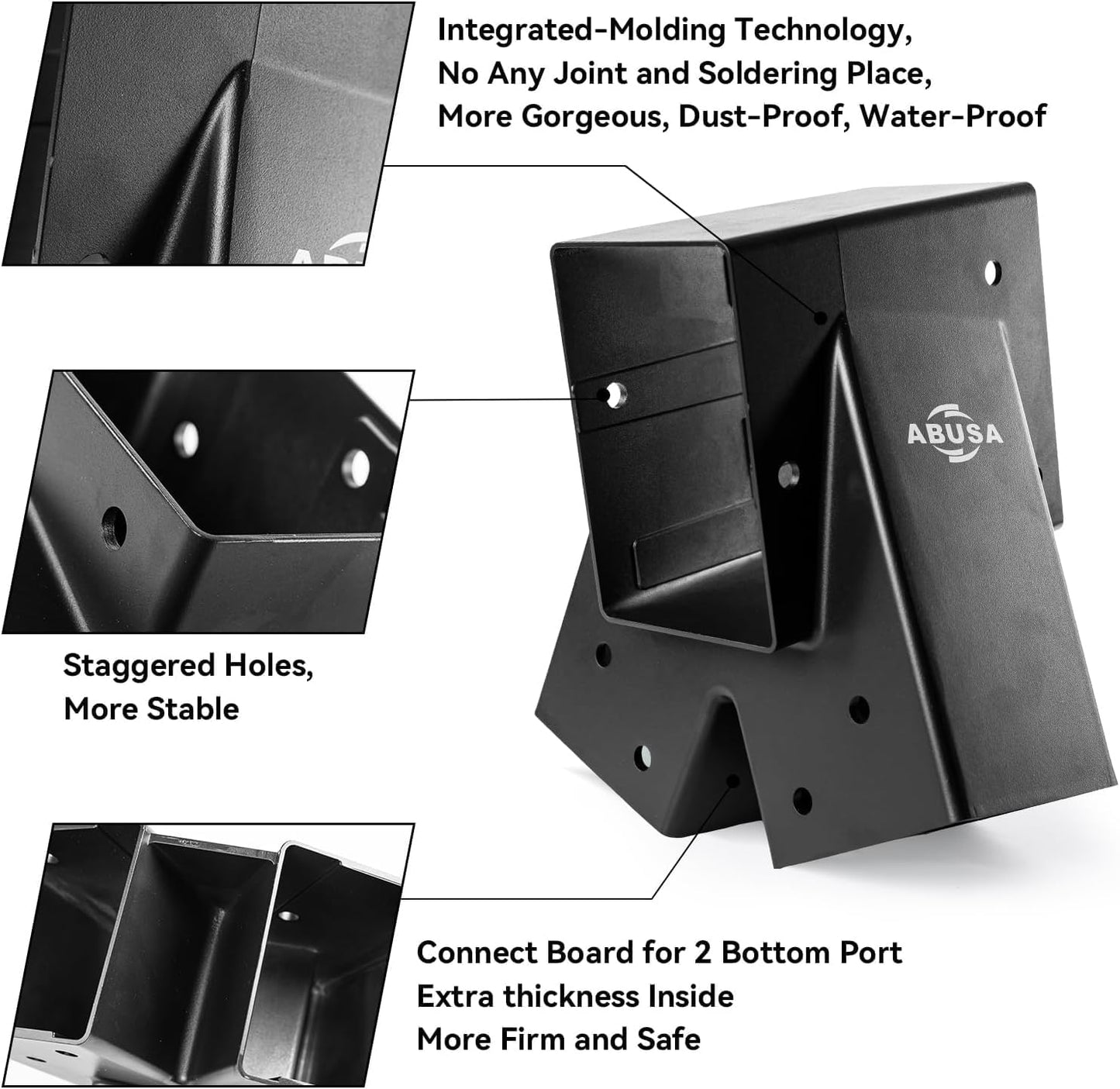 Heavy Duty Swing Sets Brackets Including 2 Black A-Frame Swing Set Brackets and 4 Swing Hangers for Playground Equipment Mounting Parts Hardware Included (Black New Edition)