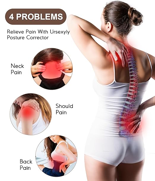 URSEXYLY Back Brace Posture Corrector for Women Adjustable Shoulder Straightener Full Back Support Upper and Lower Back Pain Relief,Spine Back Straightener Posture Corrector (Pink, Medium)