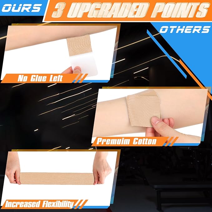20 Count Kinesiology Tape for Shoulder Pain Relief Pre Cut Sports Waterproof Breathable Enhance Elastic Kinesiology Athletic Tape for Shoulder Support and Muscle Sports (Beige)