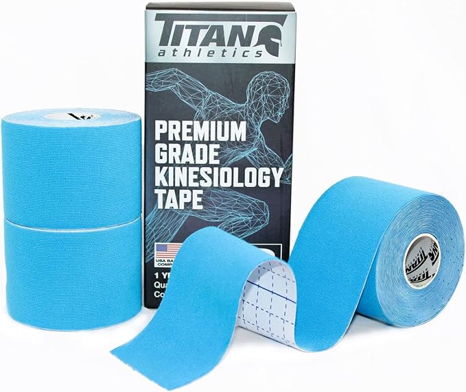 3 Rolls I Uncut I Kinesiology Tape (2 in x 16.4 ft per roll) I Premium Quality I Ideal Support for Joints and Muscles (Stretchable, Breathable & Hypoallergenic) (3 Pack, Blue)