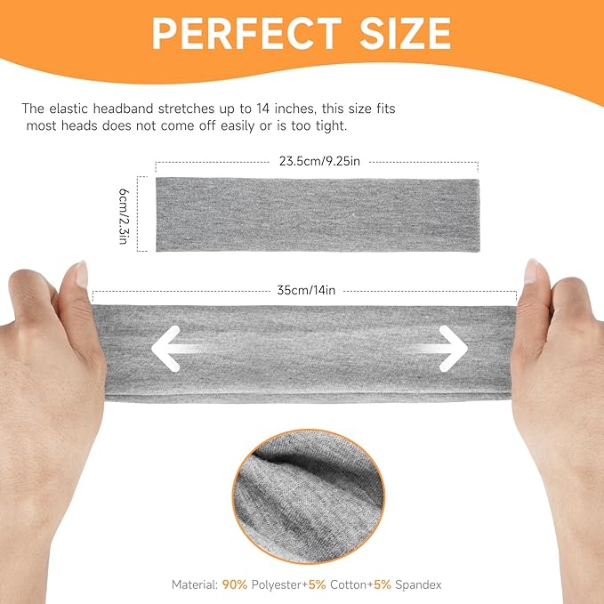 Workout Headbands for Women Non Slip - 8PCS Elastic Sport Head Bands for Women's Hair, Sweat Headband for Athletic Yoga Running Gym