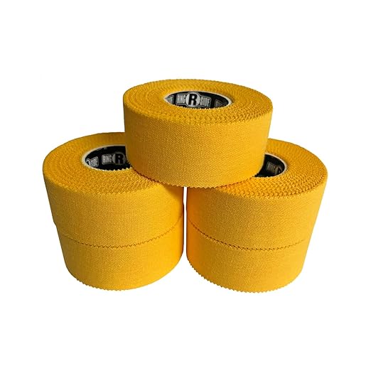 Ringside 1" Athletic Trainers Tape, Cotton Kinesiology Tape for Combat Sports, Adhesive, 30 Foot Rolls, Gold, 5 Pack