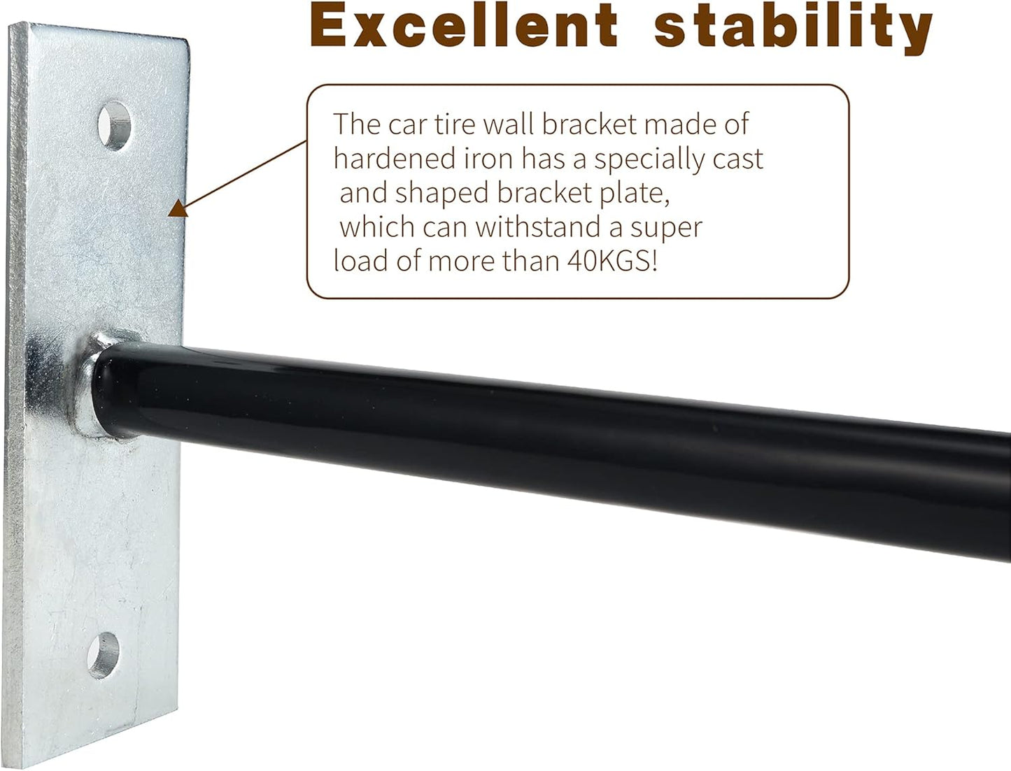 Sinoer 4PCS Garage Hooks Tire Storage System,Wall Mount Hooks with Metal Screws and Anchors - Tire/Rim Holder for Car ，Black