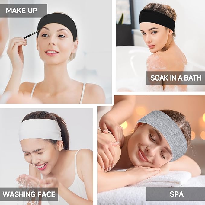 Workout Headbands for Women Non Slip - 8PCS Elastic Sport Head Bands for Women's Hair, Sweat Headband for Athletic Yoga Running Gym