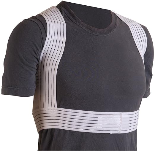 DMI Posture Corrector for Men and Women, Adjustable Criss-Cross Support for Reducing Back Pain and Strain, Comfortable and Breathable, Machine Washable, White, Large, 42" to 44" Chest Size