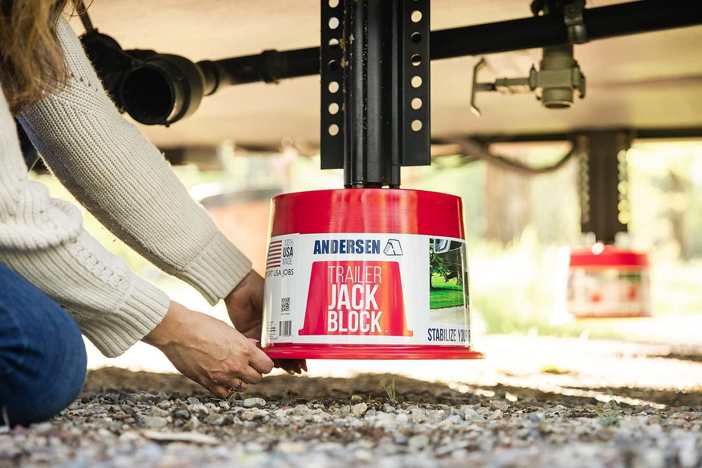 ANDERSEN HITCHES | RV Accessories and Supplies | Trailer Jack Blocks 2-Pack w/ Magnets | Leveling Stabilizers Jackstands Quickjack | 3608