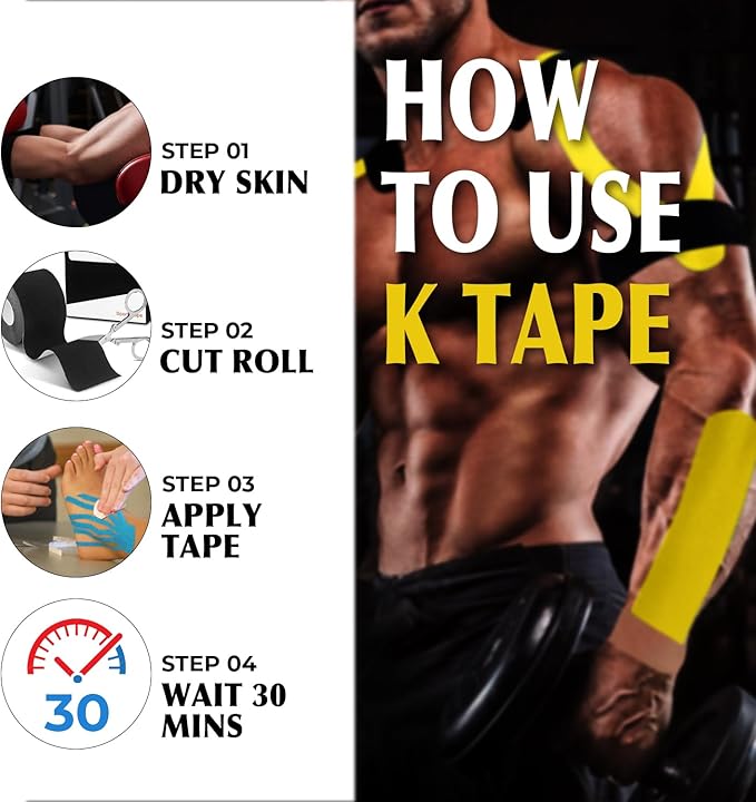 Waterproof Breathable Kinesiology Tape,16ft Uncut Strips (3 Rolls),Kinetic Tape, Sports Tape for Knee Pain&Elbow,Elastic Athletic Tape for Sports & Weightlifting,Muscle Strain Relief-Black+Beige+Pink