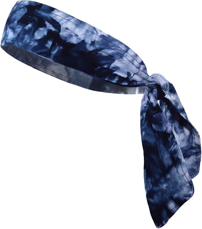 Kenz Laurenz Headbands Tie on Headband for Women Men Running Athletic Hair Head Band Elastic Sports Sweat Basketball Sweatband Stetchy Yoga Workout Sweatbands Adjustable Non-Slip Moisture Wicking