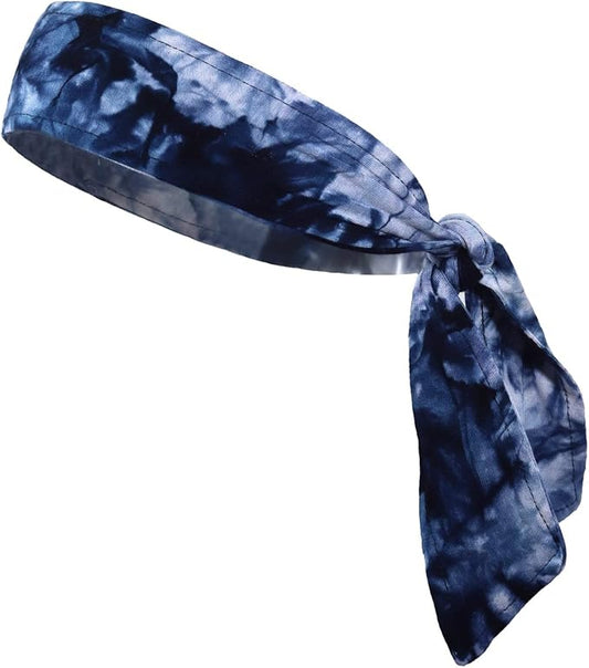 Kenz Laurenz Headbands Tie on Headband for Women Men Running Athletic Hair Head Band Elastic Sports Sweat Basketball Sweatband Stetchy Yoga Workout Sweatbands Adjustable Non-Slip Moisture Wicking