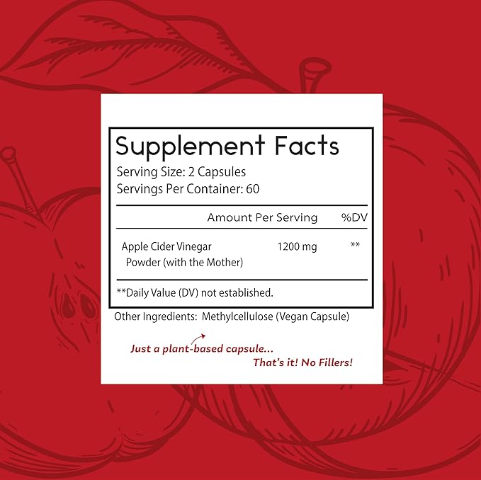 Thomas' all-natural Remedies Apple Cider Vinegar with The Mother, Raw & Unfiltered ACV Pills for Gut & Digestion, 120Ct