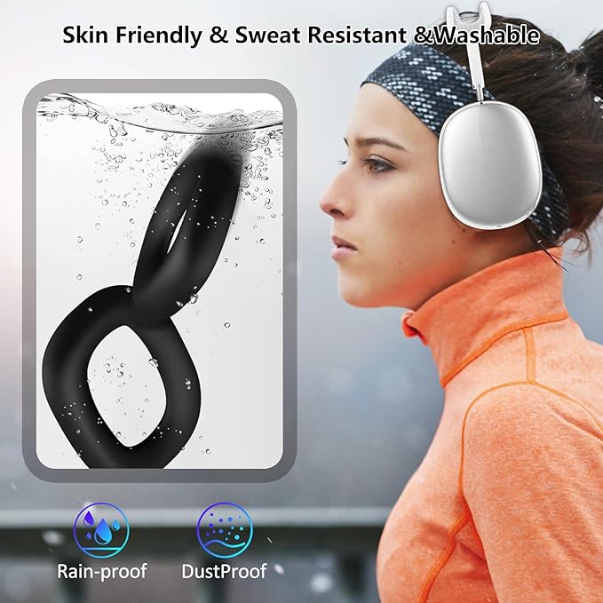 for AirPods Max Case Earpads Case Cover,EarCups Cover Protector,Soft Silicon Ear pad Cover for Airpods Max Accessories,Anti-Scratch No-Yellow Sweatproof Washable AirPod Max Case Cover-Black