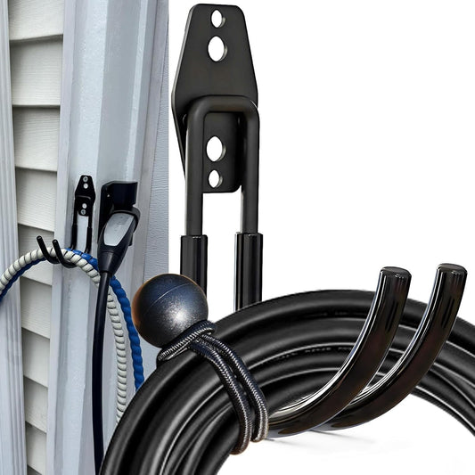 Tesla Charger Holder Wall Mount EV Charger Holder, Tesla Charging Cable Organizer J1772 J-Hook Cord Hanger for All Electric Vehicle Mobile Connector Organizers