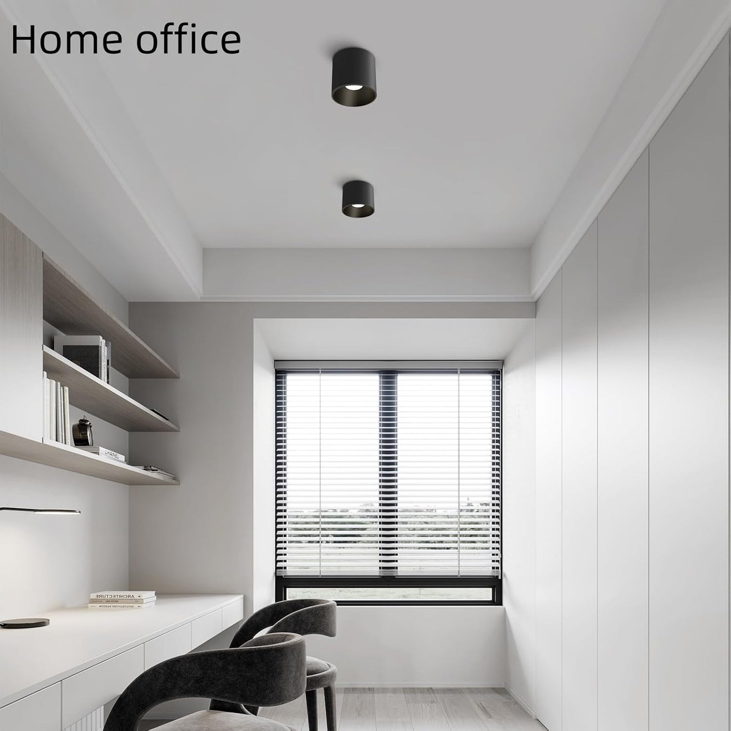 Modern Ceiling Light Fixture, Dimmable Flush Mount 4.72'' Black Cylinder Ceiling Light for Living Room, Hallway, Foyer, Dining Room - 3000K, 15W, CRI 90, 2 Pack