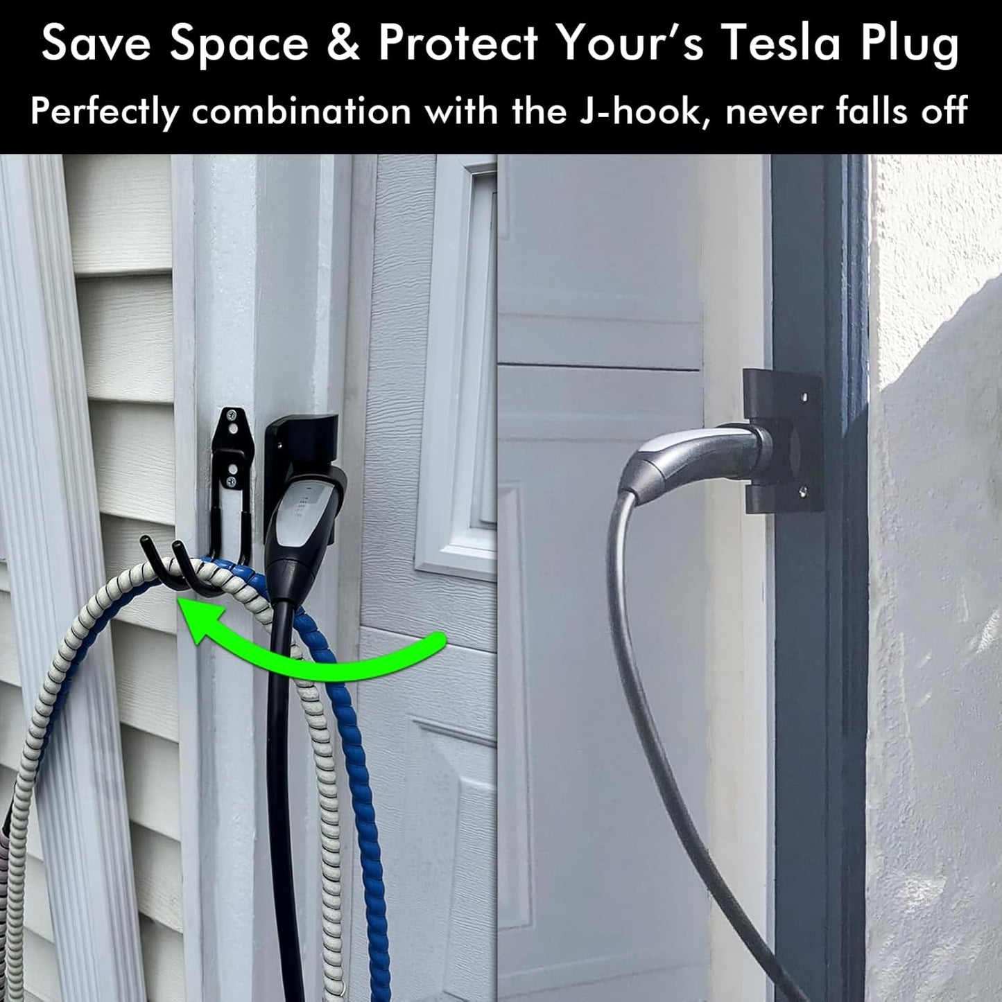 Tesla Charger Holder Wall Mount Tesla Mobile Connector Charger Holder, 5-Level 180° Swivel NACS Plug Nozzle Dock