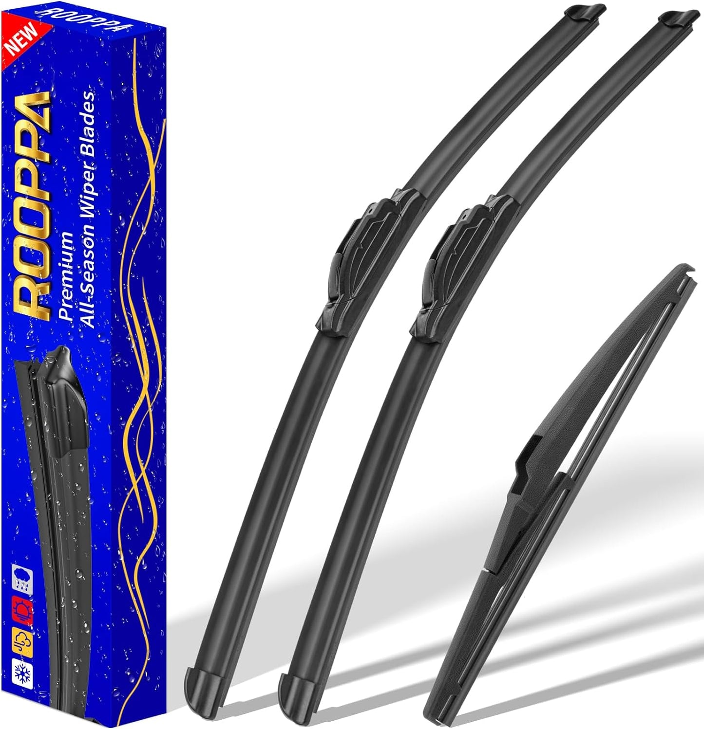 3 wipers Replacement for 2014-2021 Jeep Grand Cherokee, Windshield Wiper Blades Original Equipment Replacement - 22"/21"/11" (Set of 3) U/J HOOK