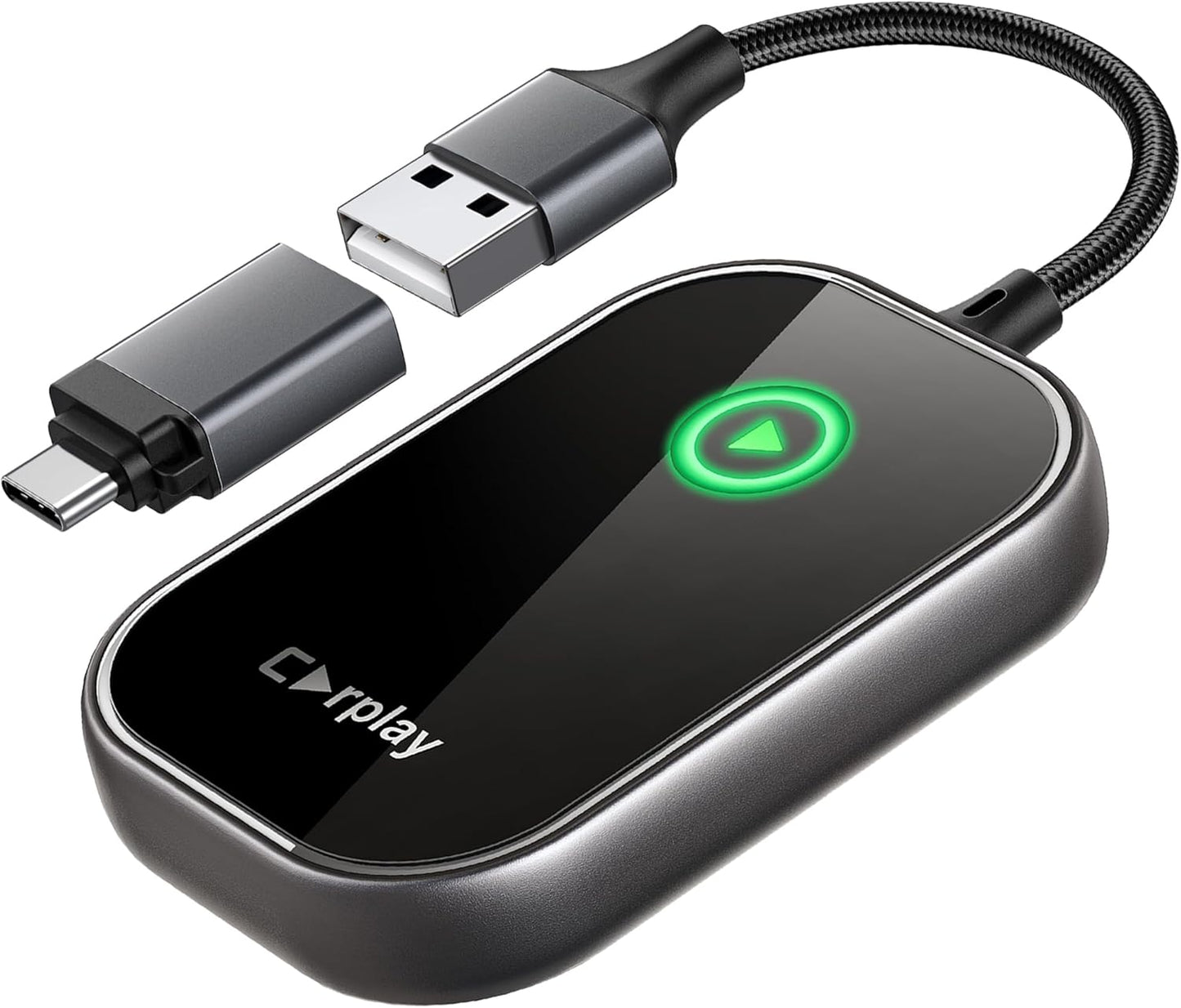 Wireless CarPlay Adapter for iPhone, Converts Wired to Wireless CarPlay Dongle 2024 Upgrade Zero Latency Plug & Play fit for Cars from 2017 & iOS 10+