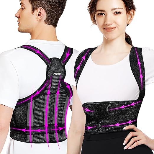 Posture Corrector for Women and Men, Adjustable Back Brace & Straightener for Scoliosis - Hunchback Correction - Back Pain/Spine Corrector/Back Support and Posture Trainer, M(34''-41'')