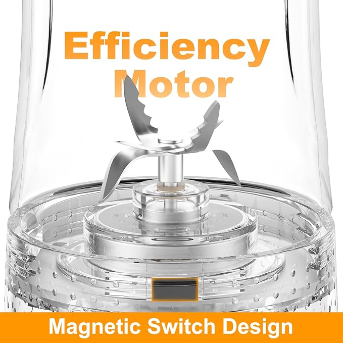 ‌Mulli Pro-Grade Personal Blender 18K RPM - USB-C Rechargeable Ice Crusher, Travel Blender for Gym Camping Baby Food, 13oz BPA-Free with Flip-Top Lid (FCC/CE Certified)