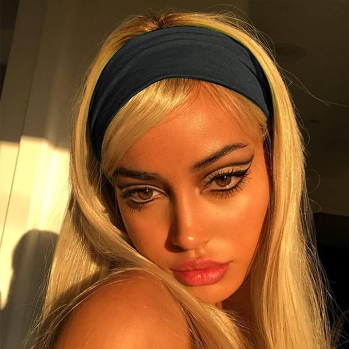 DRESHOW Yoga Sports Headbands for Women Elastic Non-Slip Headbands Workout Running Hair Bands 6 Pack