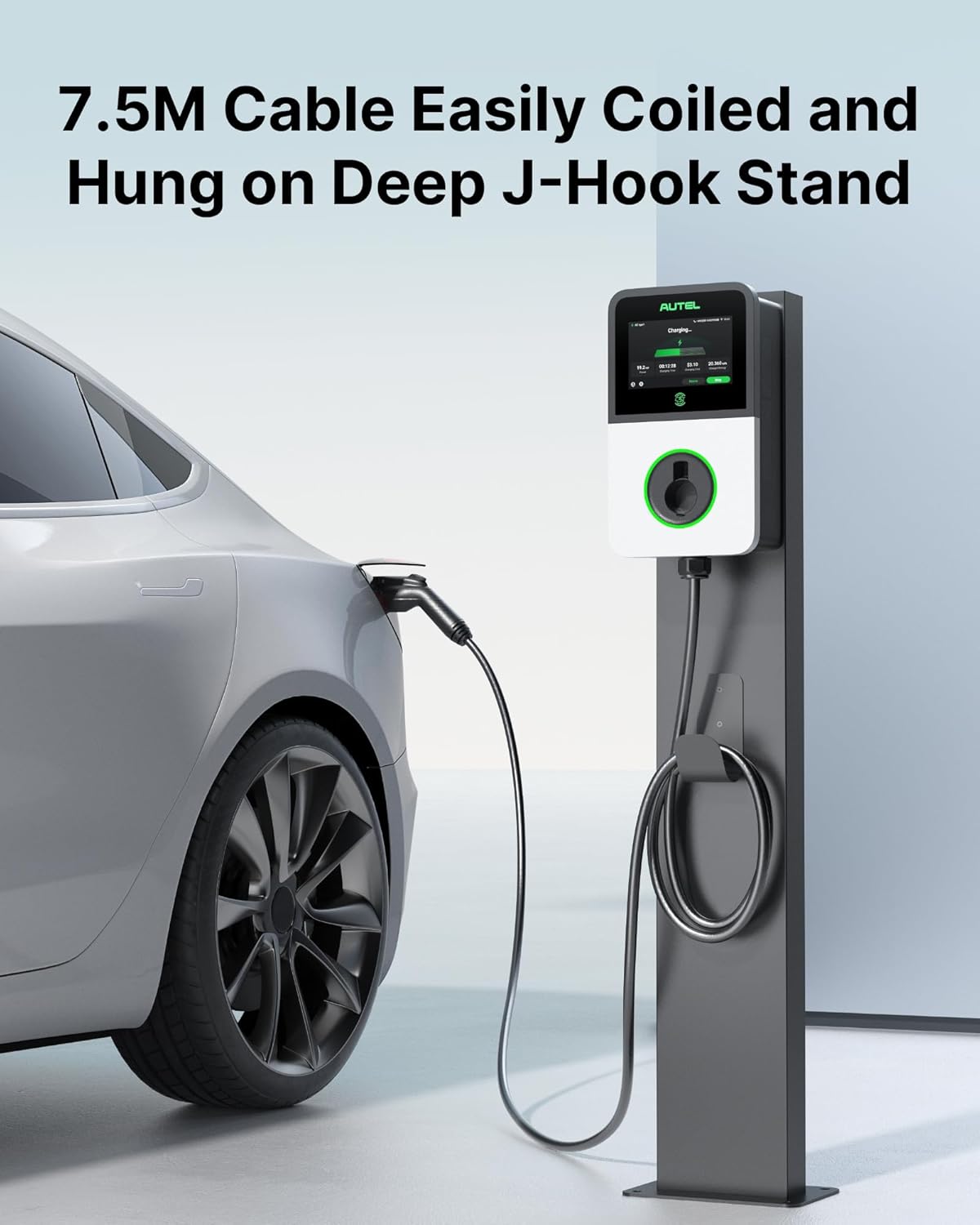 Autel Ev Charger Connector Pedestal, Freestanding Electric Car Charging Stations Stand Accessory, Corrosion Resistance, 430 Stainless Steel, Fits for All Level 2 Chargers(40A,50A,80A)