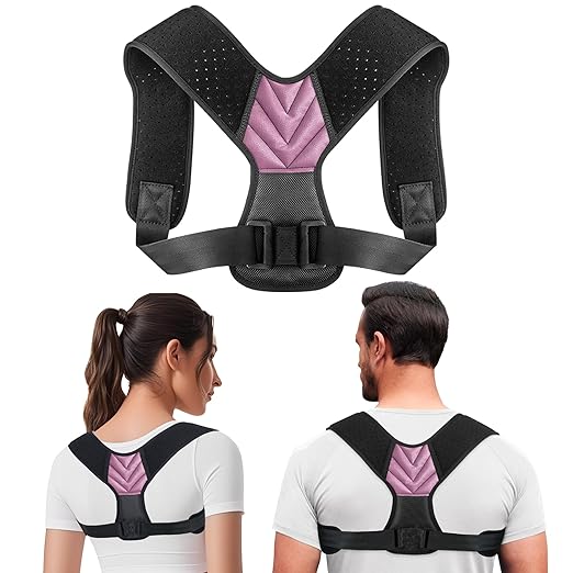 Posture Corrector for Men and Women, Adjustable Shoulder Brace, Invisible Back Support Brace Shoulder Straightener for Neck Shoulder & Upper Back Pain Relief, Large