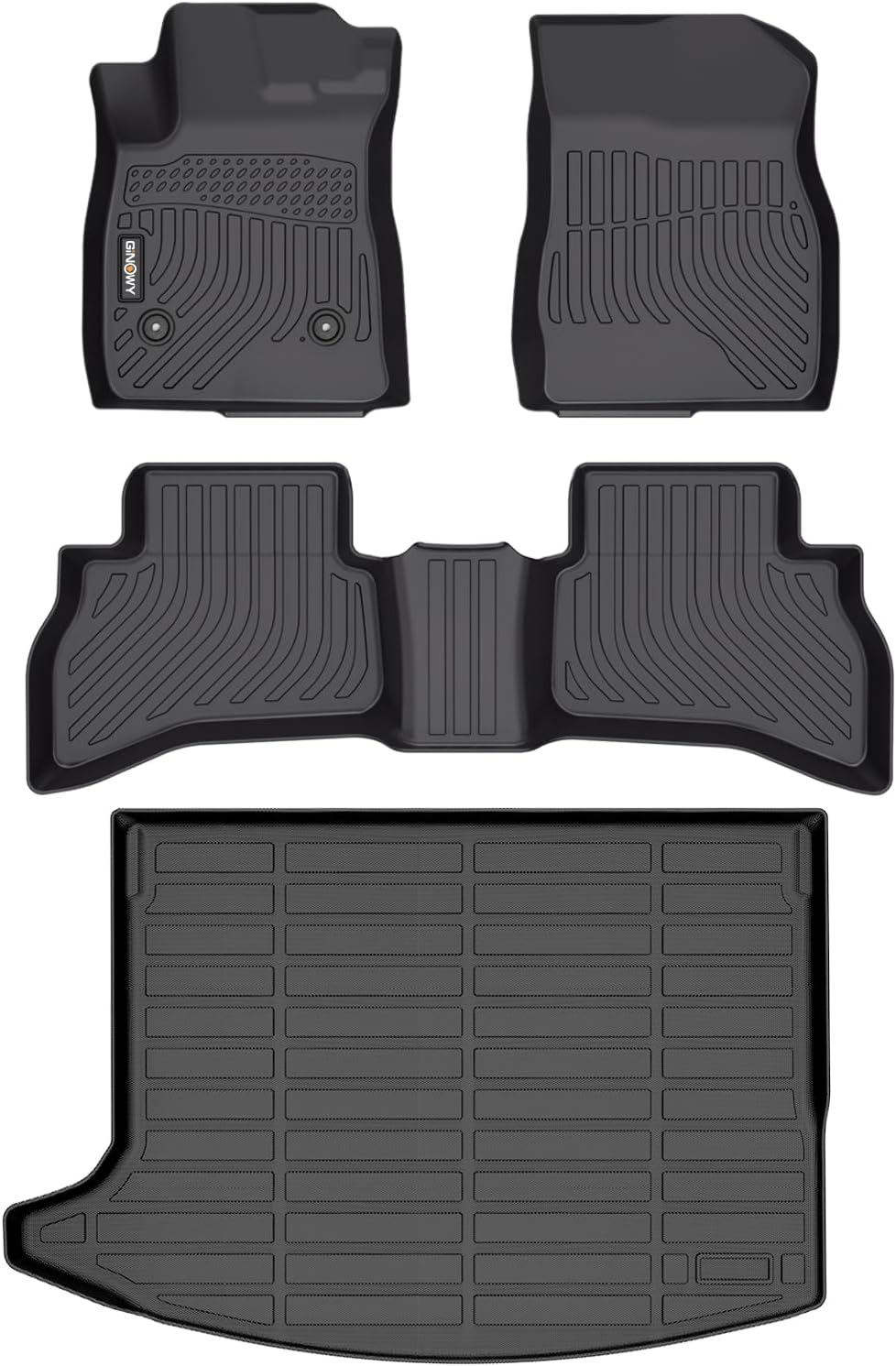 GINOWY-Floor Mats & Cargo Liner for Buick Encore GX AWD 2020-2024 2025 TPE All Weather Encore GX Car Floor Mats Non-Slip Trunk Mat Floor Liners Accessories Black