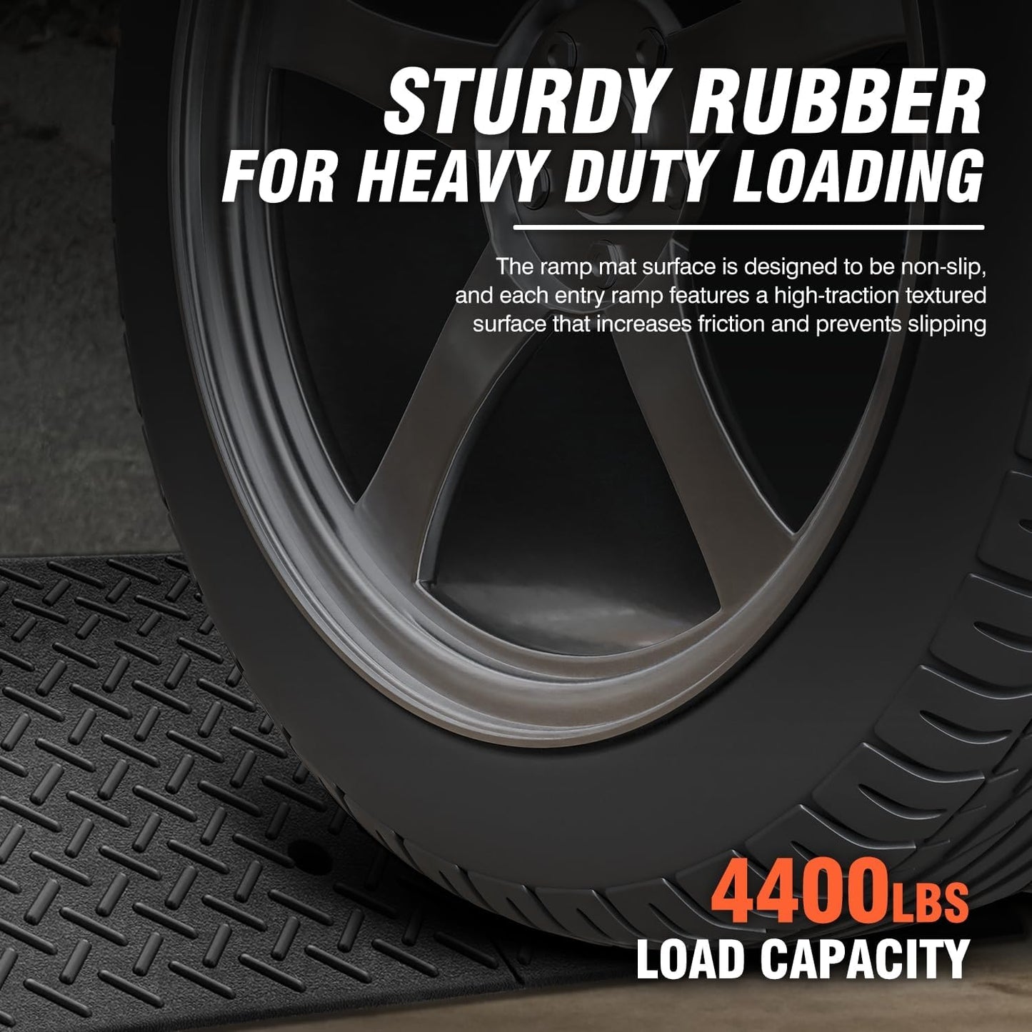 DNA MOTORING 7.7" Rise Rubber Curb Ramp Heavy Duty Loading Driveway Ramp Threshold Ramp 39 in L x 19.7 in W x 7.7 in H for Loading Dock, Warehouse, Wheelchair, Motorcycles, Cars, TOOLS-00654