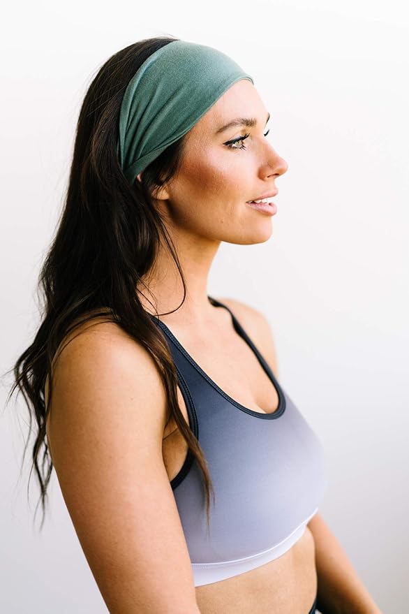 Maven Thread Headbands for Women - Wide Sports Headband for Running, Exercise, Gym, Athletic Workouts and Yoga, 4" Thick Non-Slip Sweatbands, 2Pack