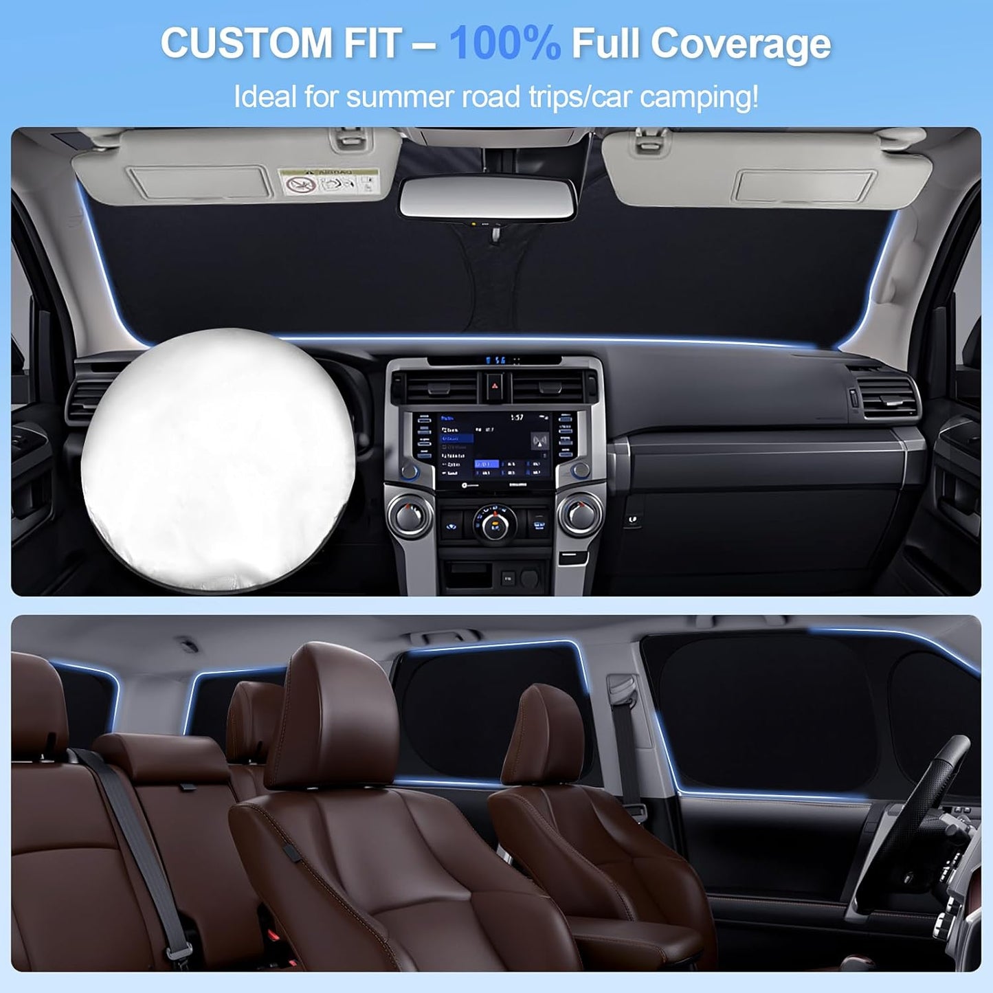 8pcs Car Window Shades for Nissan Rogue Sport(Not for Rogue) 2017-2024 Accessories,Windshield Side Rear Full Sunshade,Sun Visor UV Blocking, Privacy Protection for Camping Outdoor