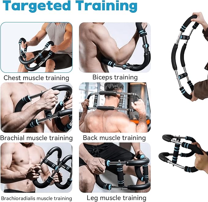 Twister Arm Trainer, Adjustable 66–110LB Arm Exerciser for Forearm, Chest & Triceps Strength, Portable Upper Body Workout Equipment for Home Gym & Office Fitness