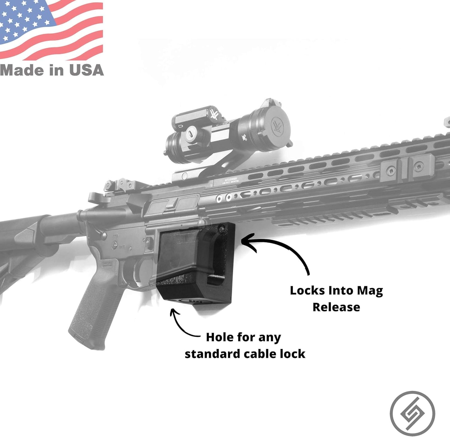 Spartan Mounts Locking .223/5.56 Rifle Mount Wall Display | Low Profile Floating Design Vertical and Horizontal Mounting Solution | Gun Room Safe Storage Organzation | Made in USA
