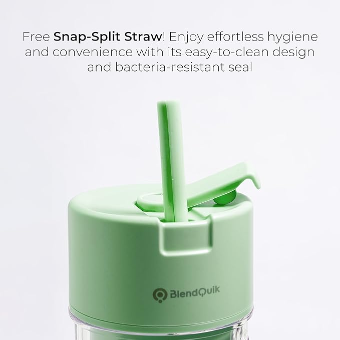 Personal Portable Blender For Shakes & Smoothies, Leakproof & Stylish Portable Mason Jar Shaker, Rechargeable Mini Blender with 10-Blade Blending System 14oz, Green