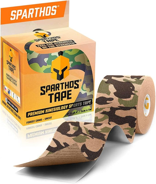 Sparthos Kinesiology Tape - Incredible Support for Athletic Sports and Recovery - Free Kinesiology Taping Guide! - Uncut 2 inch x 16.4 feet Roll