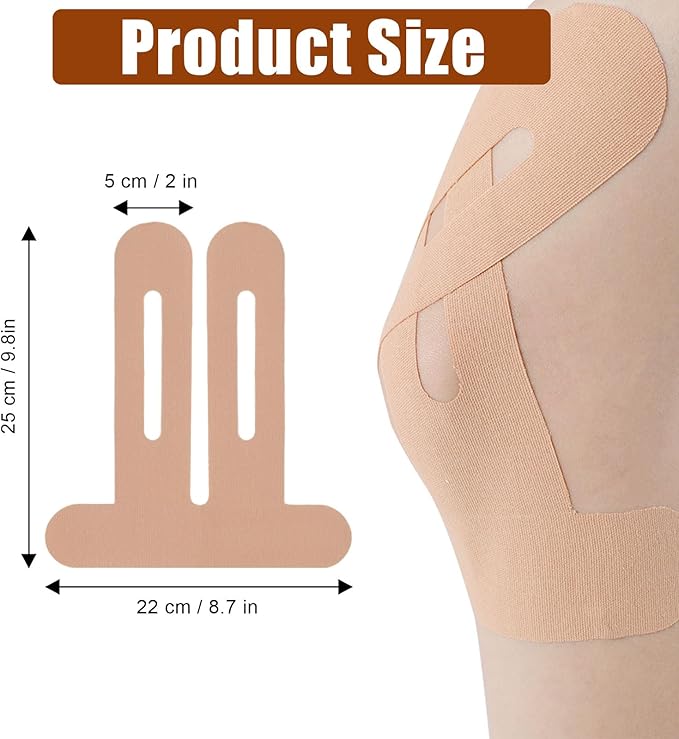10Pcs Kinesiology Tape for Knees,Athletic Tape,Waterproof & Breathable Kinesio Tape,Elastic Sports Tape for Knee Pain Relief,Kinesiology Tape Precut,Knee Tape,Muscle Tape for Knee Support (Skin Color)