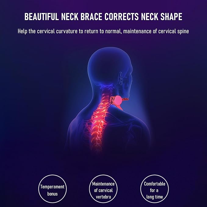 360° Adjustable Neck Brace - Cervical Collar with Neck Stretcher | Neck Orthotics for Forward Head Posture Correction and Cervical Spine Support，Neck Brace for Neck Pain and Support