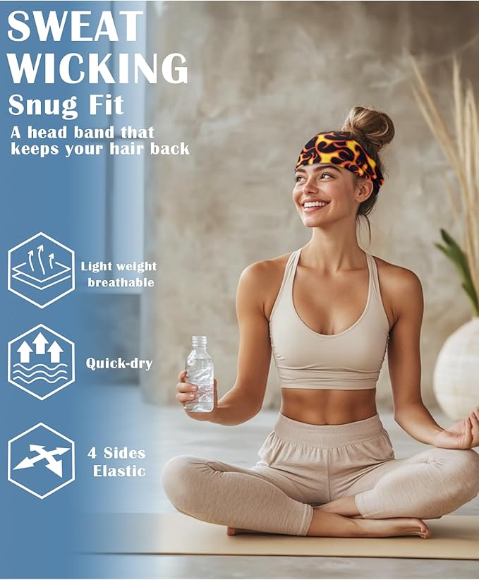 Headbands for Men & Women, Sweat Headband Non-Slip Sweatband Sports Running Cycling Yoga Basketball Workout Football Training