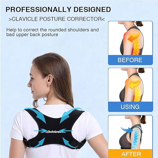 Posture Corrector for Men & Women, Breathable-Invisible Upper Back Brace Support, Posture Brace, Neck and Back Pain Relief, Shoulder Straightener, Upper Back Corrector