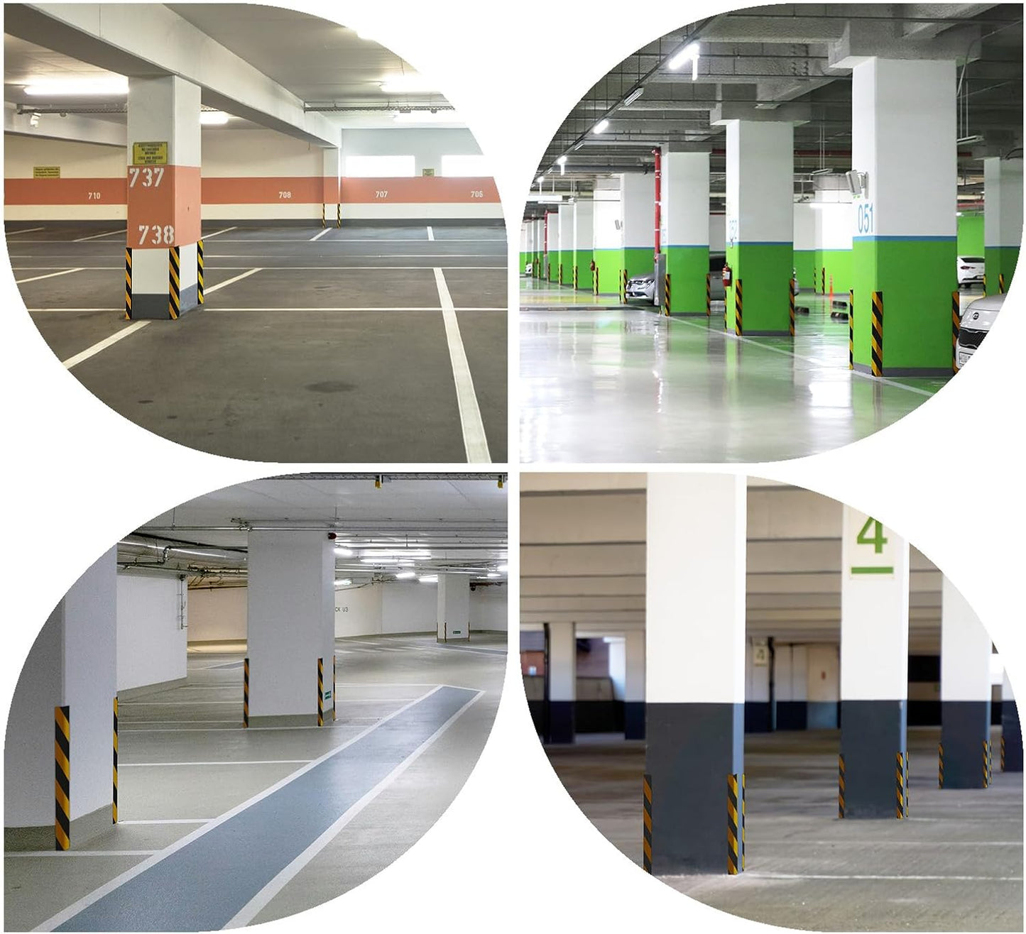 2pcs Garage Wall Guards Wall Protector Cover Yellow and Black Foam Wall Corner Guard for Parking Garages (Yellow+Black)