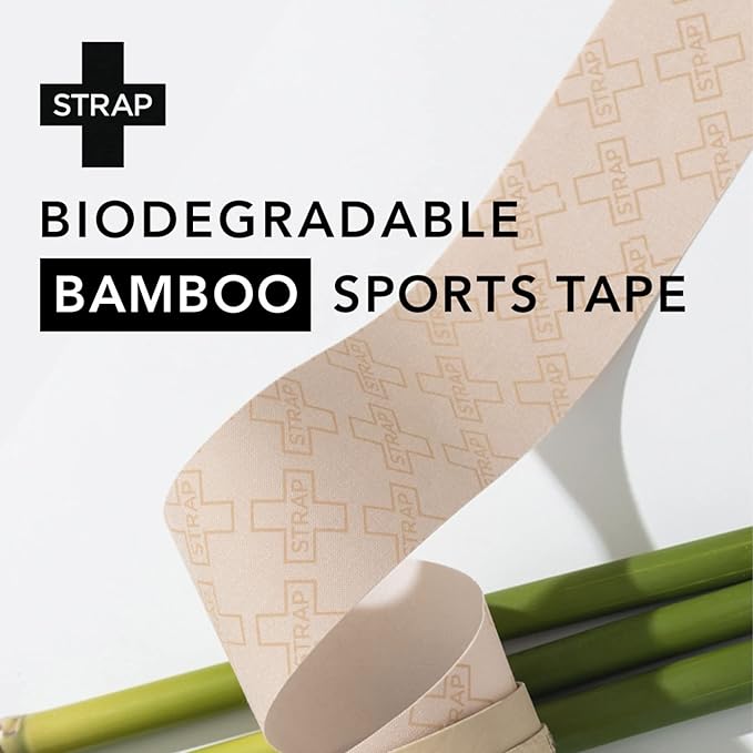 STRAP Natural Bamboo Body Tape - Biodegradable, Non Toxic, and Sustainable - Athletic Sports Medical Skin Wrap - 1.97 Inch X 5-1/2 Yard STRNACT, 1 Ct