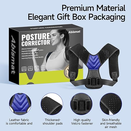 Posture Corrector for Men and Women, Adjustable Shoulder Brace, Invisible Back Support Brace Shoulder Straightener for Neck Shoulder & Upper Back Pain Relief, Large