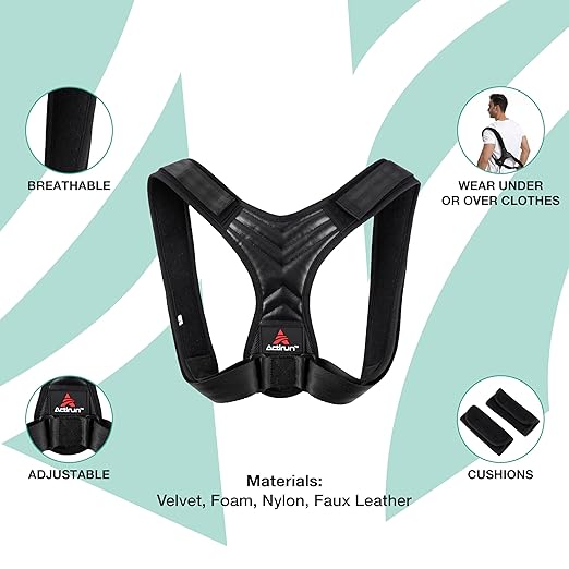 Posture Corrector for Women and Men – Adjustable Upper Back Brace for Shoulder and Back Support – Spine Alignment and Hunch Relief – Breathable, Lightweight – Wear Under or Over Clothes