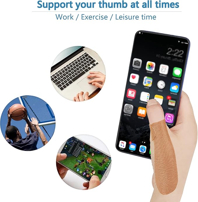 Thumb Support Tape for Arthritis for Left/Right Hand 10 Sheet (20 PCS) - Self Adhesive Thumb Support Brace Elastic Thumb Pain Relieving Patch for Sport Housework Joint Support
